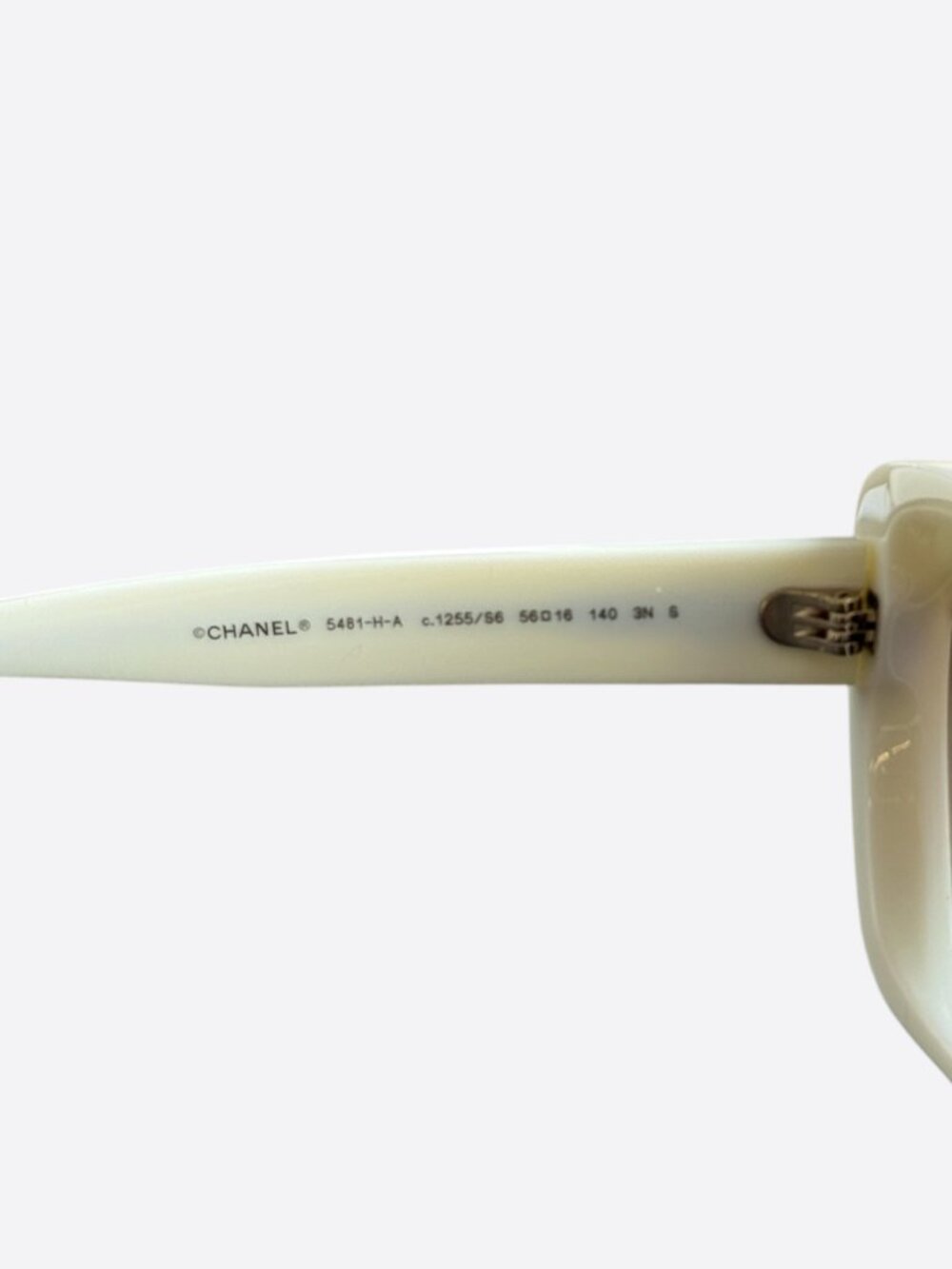 Chanel White Pearl Cat Eye Sunglasses - Picture 6 of 6